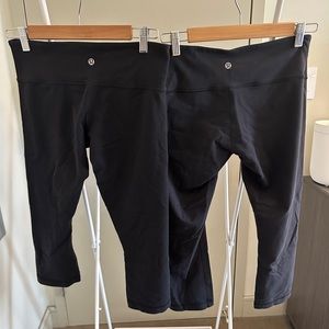 Lululemon cropped black leggings - two pairs